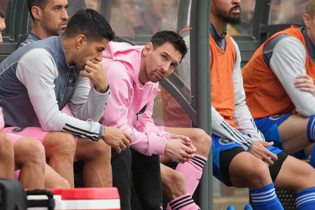 Lionel Messi sits on the bench during an exhibition match between Inter Miami and the Hong Kong Team in Hong Kong Stadium on February 4, 2024. Could David Beckham have helped avoid a PR disaster by taking the star’s place, if only for a few minutes? Photo: Sam Tsang