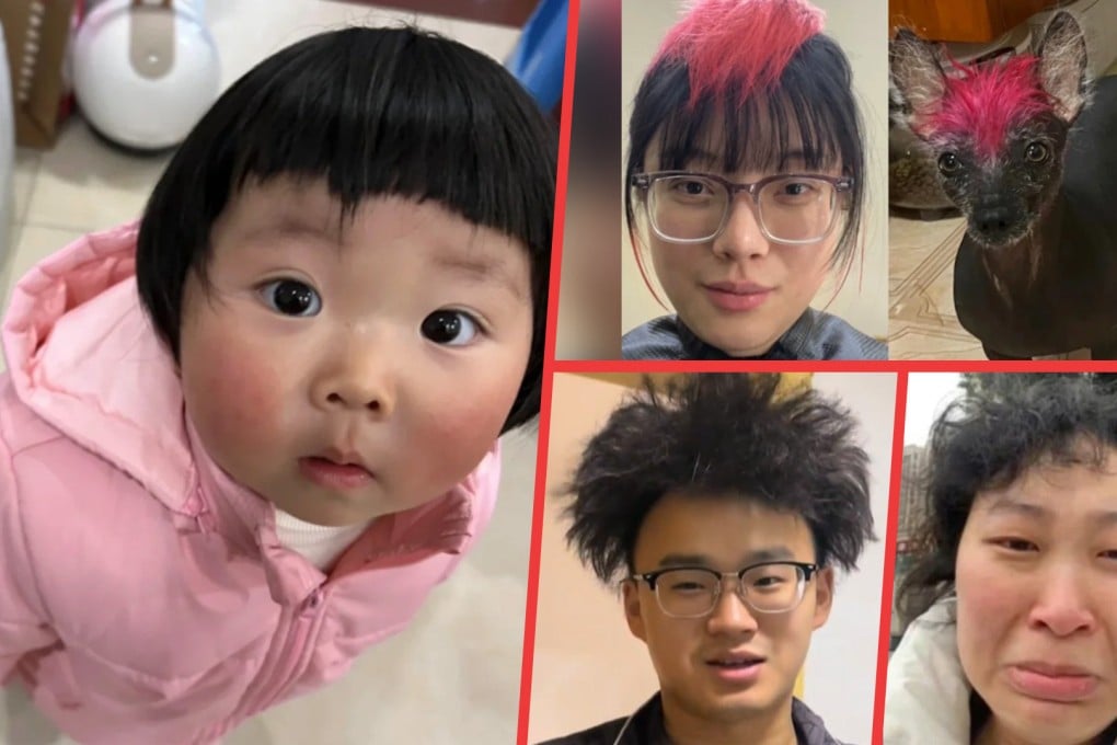 The belief in China that having a haircut in the first month of the Lunar New Year can lead to misfortune makes many people head to the salon for a trim before the Spring Festival begins, but it doesn’t always go to plan. Photo: SCMP composite/Xiaohongshu