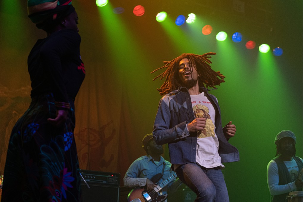 Kingsley Ben-Adir as Bob Marley in a still from Bob Marley: One Love (category TBC), directed by Reinaldo Marcus Green. Lashana Lynch co-stars. Photo: Chiabella James
