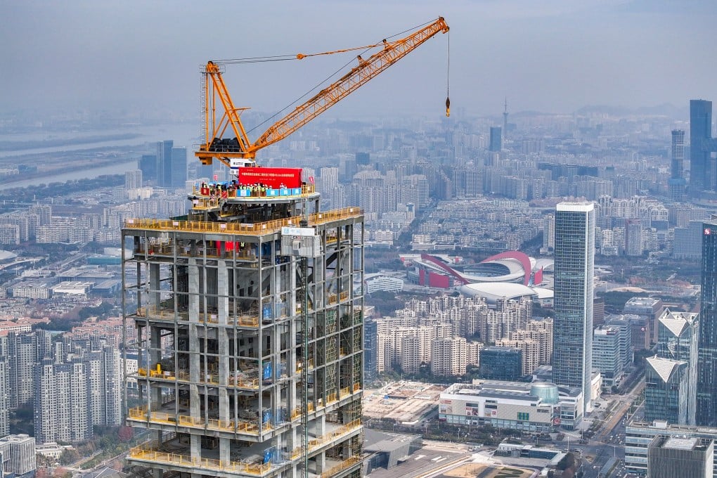 An aerial drone photo taken on January 16, 2024 shows the construction site of the second-phase project (east section) of the Nanjing Financial City in Nanjing, east China’s Jiangsu province. Photo: Xinhua