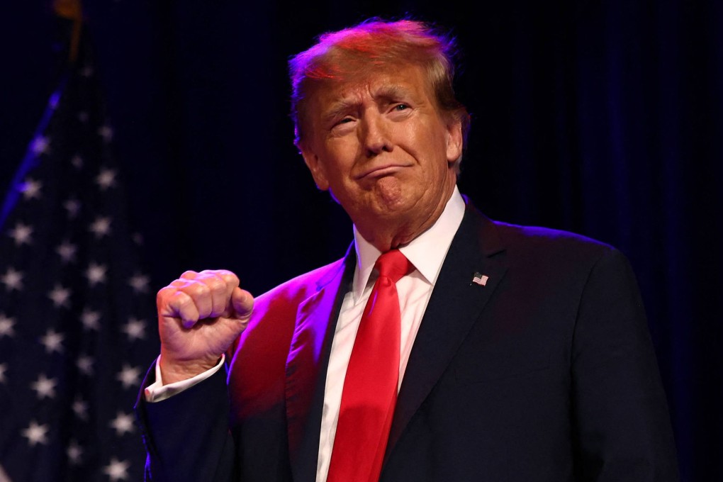 Donald Trump at his caucus night watch party in Las Vegas, Nevada. Photo: AFP