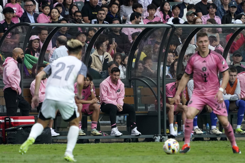 Lionel Messi remains on the bench during an Inter Miami friendly in Hong Kong. Fans were left angry and disappointed after the football star missed the match entirely. Photo: Getty Images