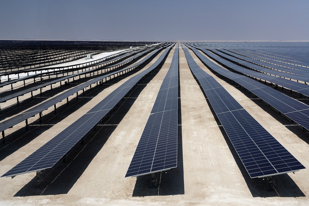 Massive investments in solar power infrastructure, like this facility in Qatar, are being made by China as the world transitions to greener energy consumption. Photo: AFP