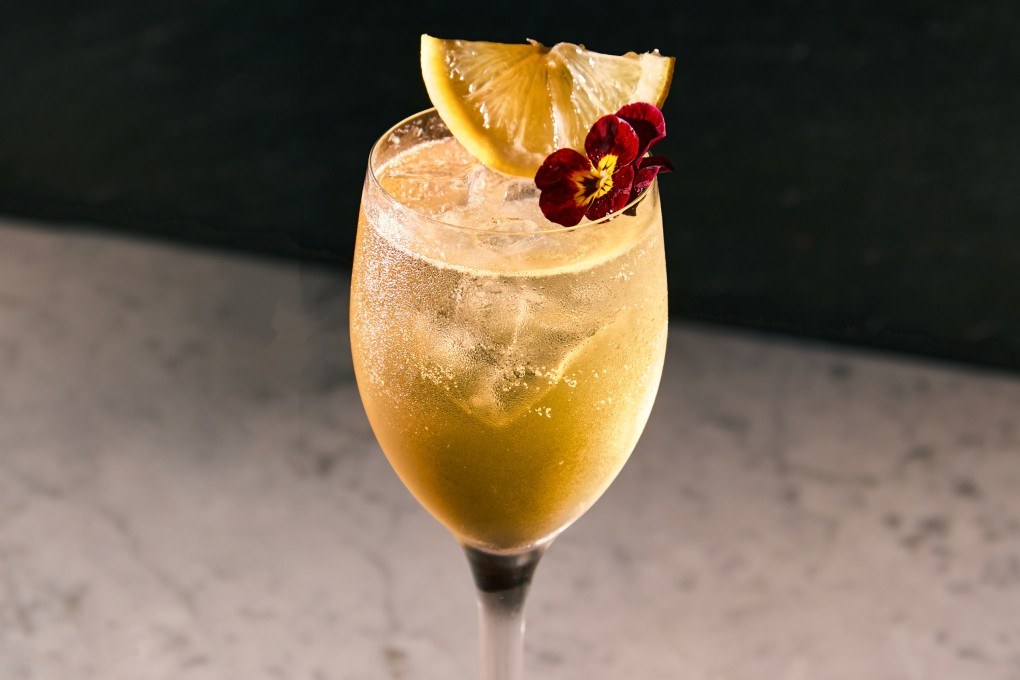 Sparkling hojicha tea takes centre stage in the Saicho Sherry Sling, a take on the Singapore classic and one of six Year of the Dragon-inspired cocktails to spice up your Lunar New Year celebrations. Photo: Saicho