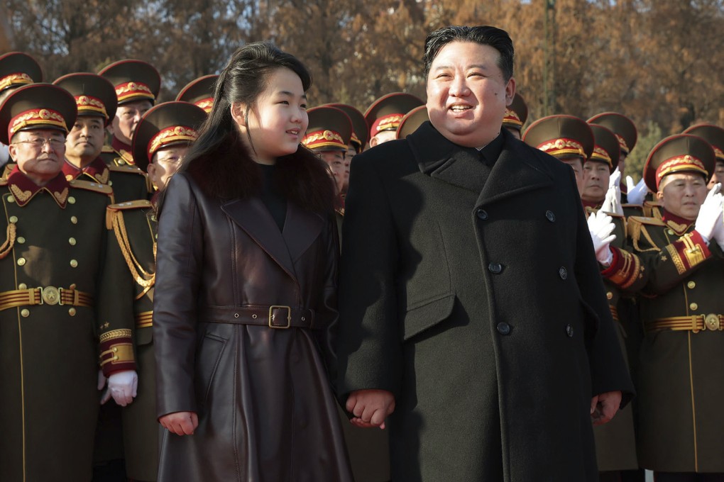 North Korean leader Kim Jong-un and his daughter in Pyongyang on Thursday. Photo: KCNA via AP