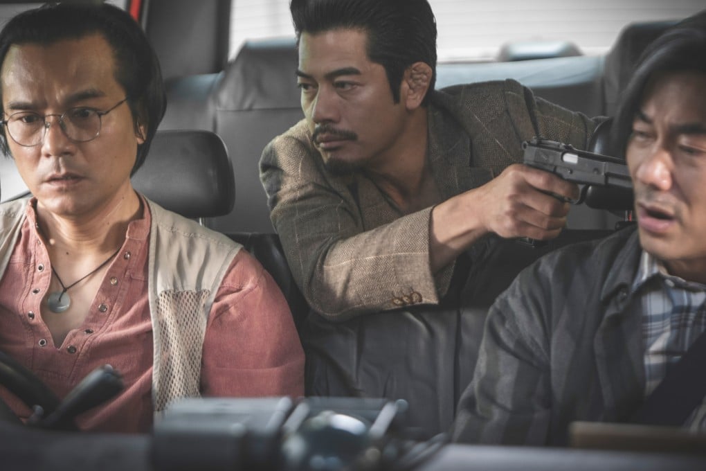 (From left) Lam Ka-tung, Aaron Kwok and Richie Jen in a still from Rob N Roll.