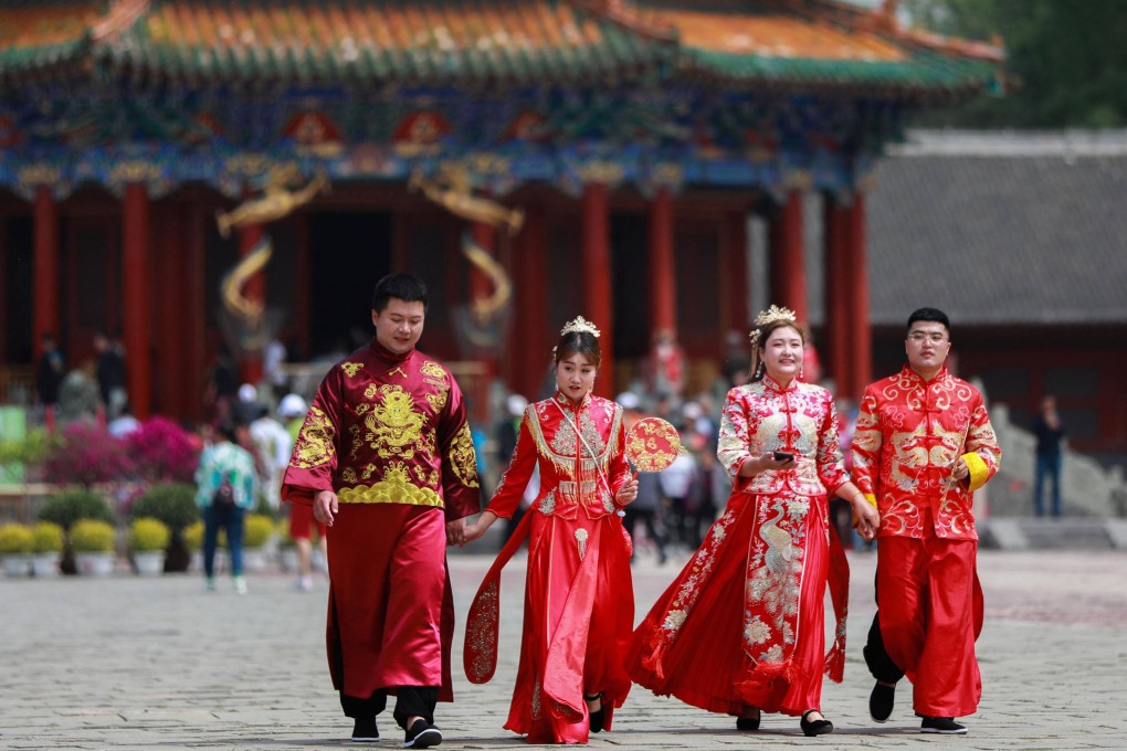 The Chinese government has been trying to stamp out the tradition of caili, or betrothal gift, to make weddings more affordable and to boost the country’s birth rate. Photo: AFP