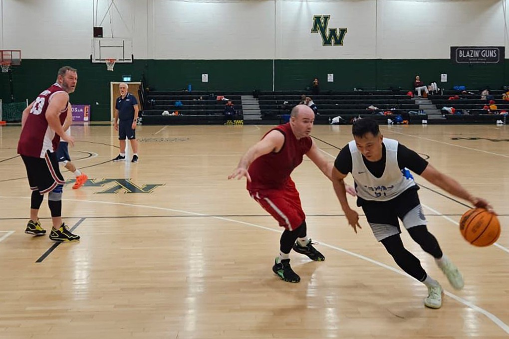 Dale Li (right) in action at the GB Maxibasketball trials. Photo: Handout