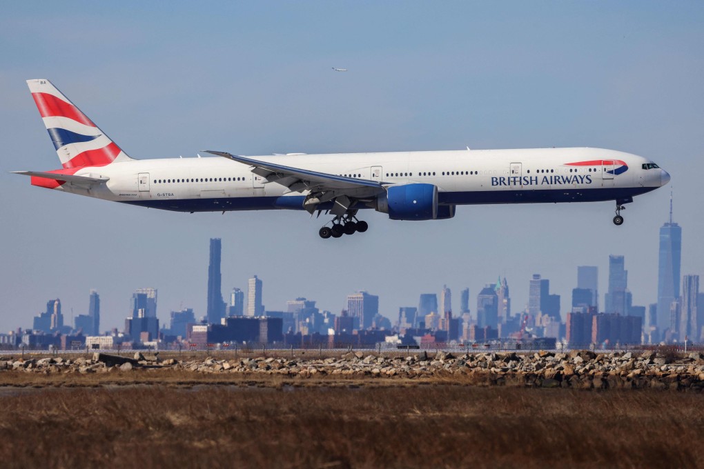 A British Airways plane arrives from London at JFK airport in New York. Photo: AFP