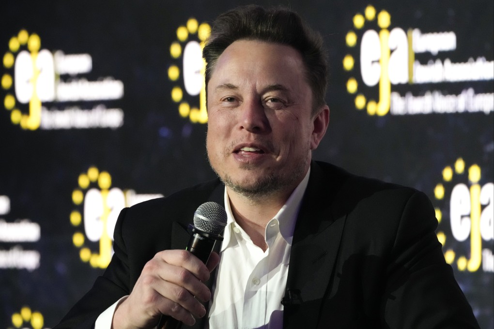 Elon Musk speaks at the European Jewish Association’s conference in Krakow, Poland. Photo: AP