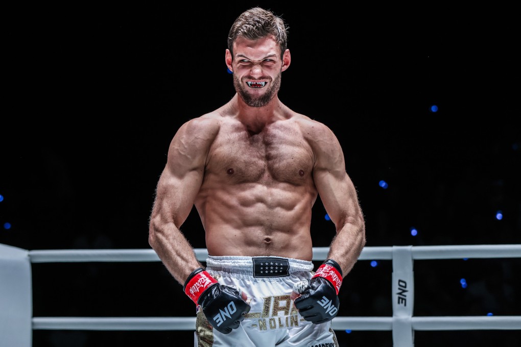 Liam Nolan celebrates beating Ali Aliev at ONE Fight Night 18. Photo: ONE Champioship