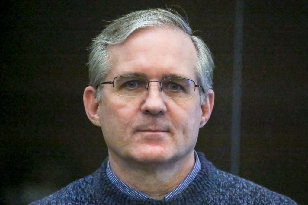 Paul Whelan listens to the verdict in his spying trial in a courtroom in Moscow in June 2020. Photo: Moscow News Agency via AP