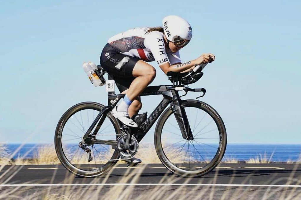 Hong Kong triathlete Ruby Cheng during the 112-mile bike portion of the Ironman World Championship in Hawaii. Photo: Ruby Cheng