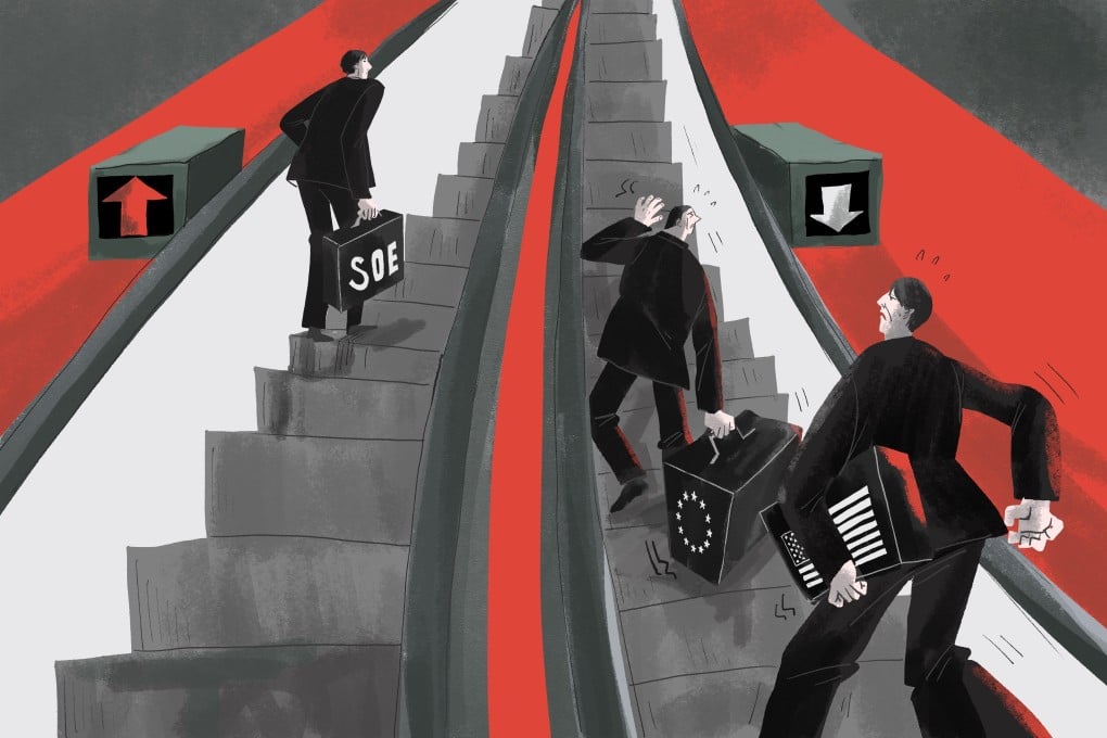 Foreign businesses have watched their share in the Chinese economy – as well as their relevance and profitability – dwindle in recent years. Illustration: Brian Wang