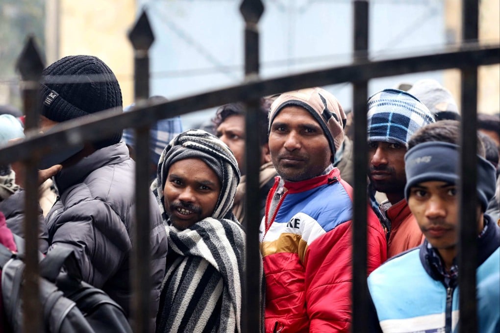 Indian workers gather to seek employment in Israel during a recruitment drive at the Industrial Training Institute in Lucknow, capital of India’s Uttar Pradesh state. Photo: AFP