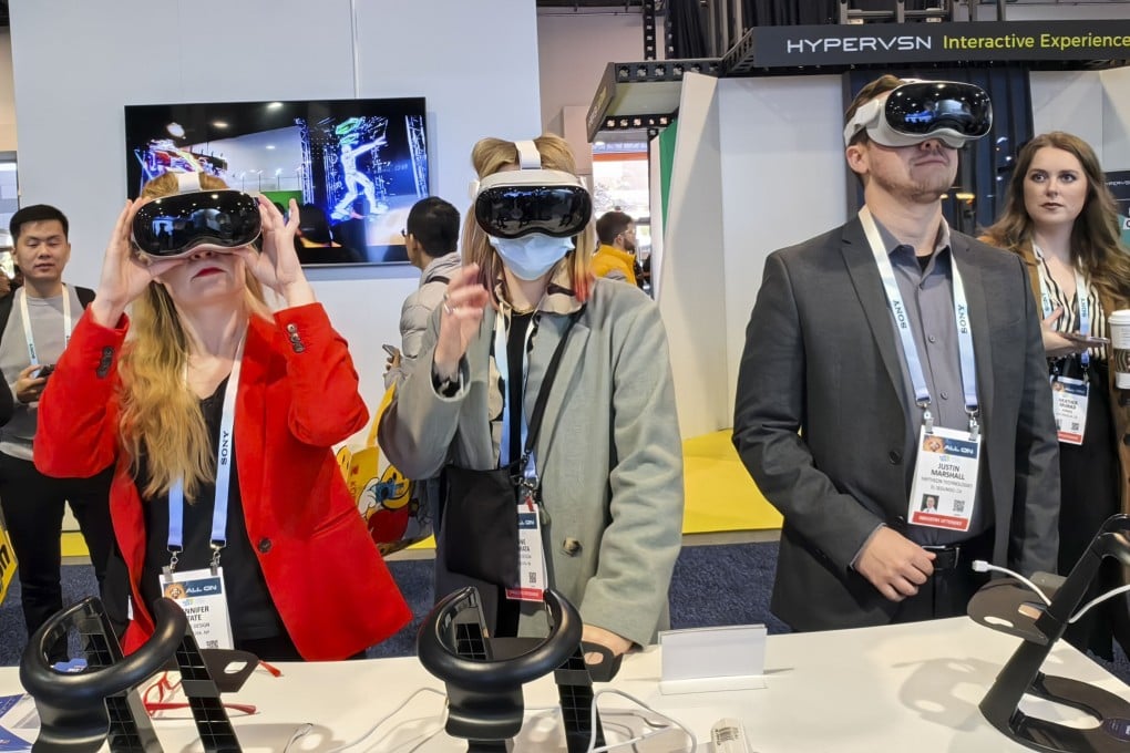 Shenzhen-based virtual reality headset maker EmdoorVR showcased its Apple Vision Pro-inspired device at CES in January. Photo: Handout