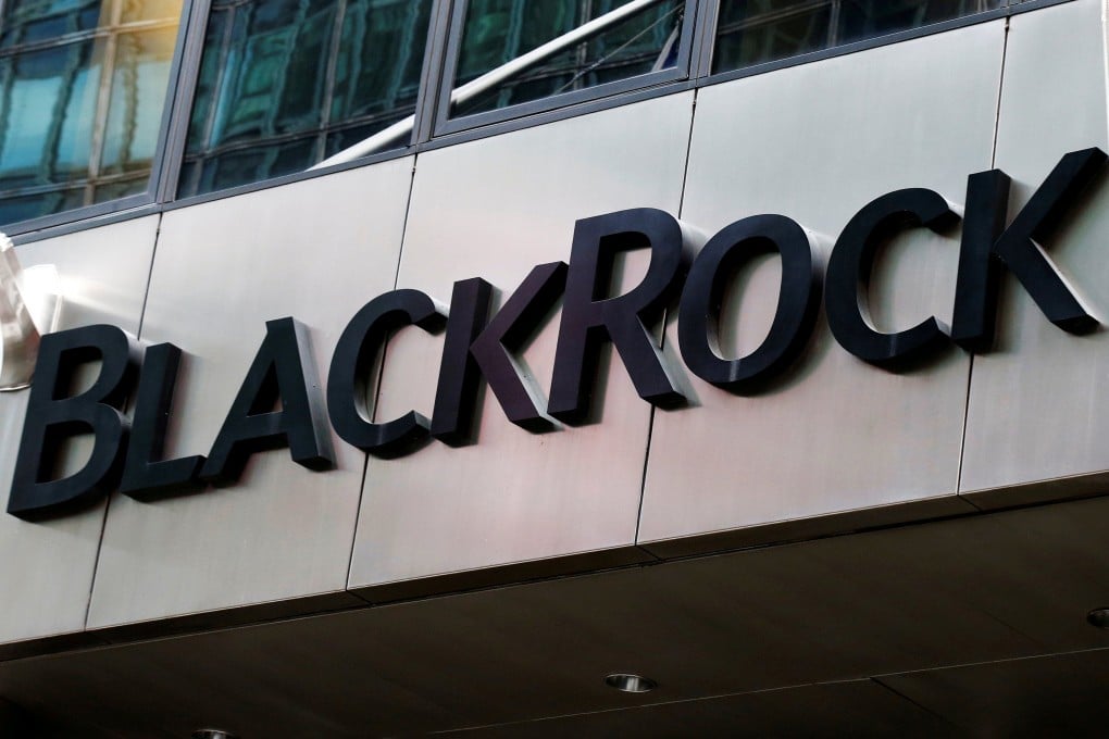 The BlackRock logo is seen outside of its offices in New York City, U.S. Photo: Reuters
