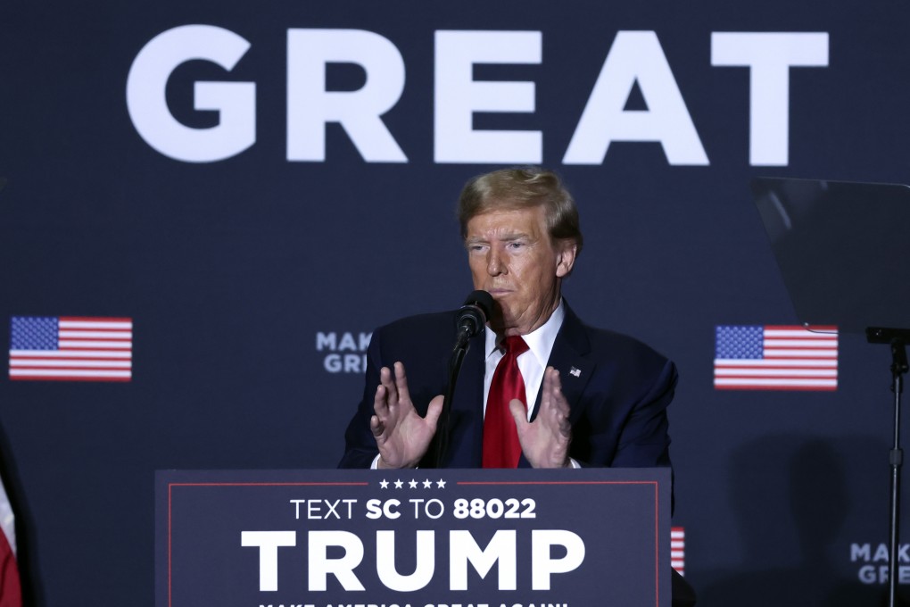 Republican presidential candidate Donald Trump speaks at a campaign rally at Charleston Area Convention Centre, in North Charleston, South Carolina, on February 14. Photo: AP