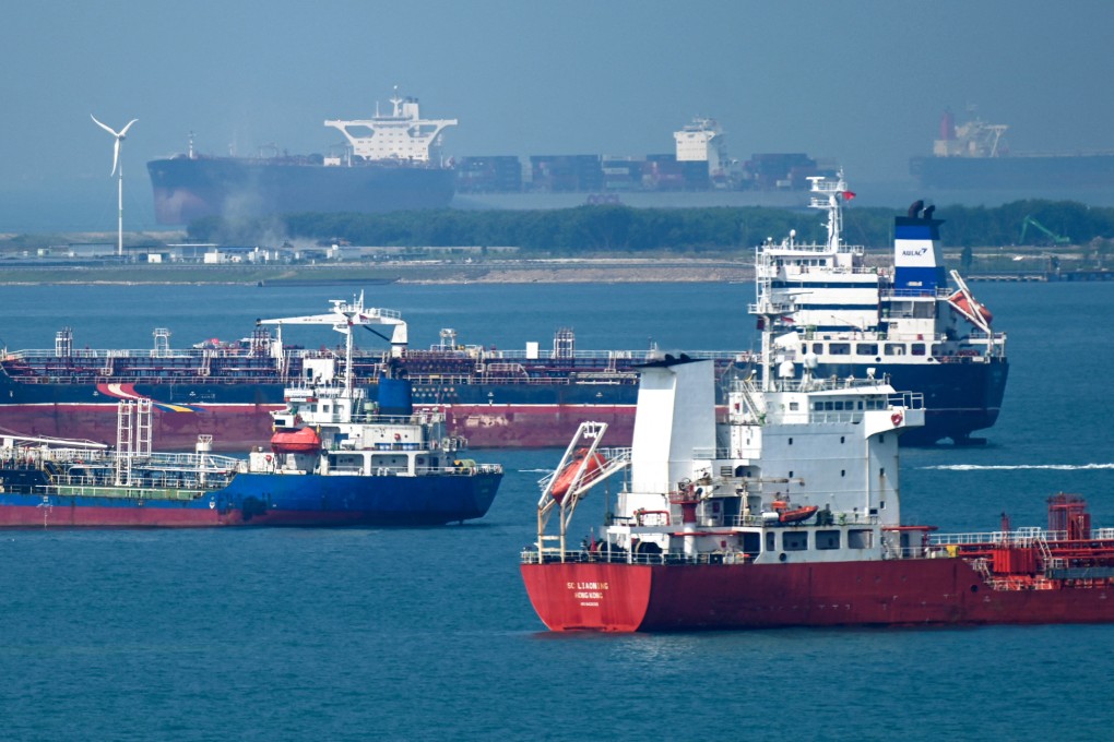 Oil tankers off the Singapore anchorage. SIngapore has benefitted from the Red Sea crisis as more vessels are topping up fuel at the Asian hub, to avoid the risky waterway. Photo: AFP