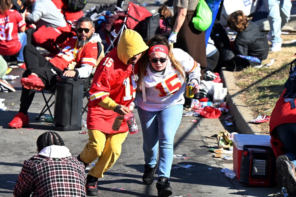 After shots rang out, shocked fans scrambled to flee to safety. Photo: David Rainey-USA TODAY Sports