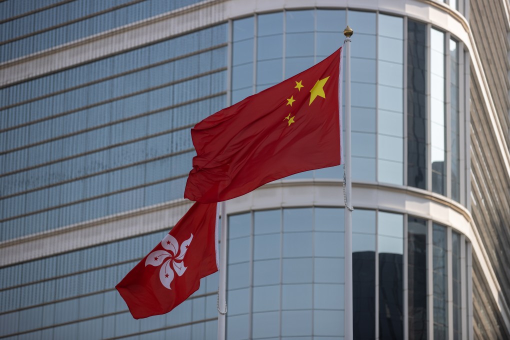 The national flag of China (right) and Hong Kong’s flag. The Hong Kong government laid out its proposals for Article 23 national security law last month. Photo: EPA-EFE