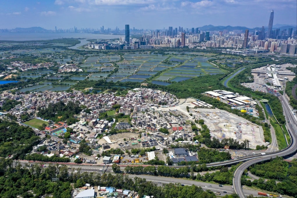 An aerial view of San Tin in the New Territories, close to the border with mainland China. Photo: Winson Wong