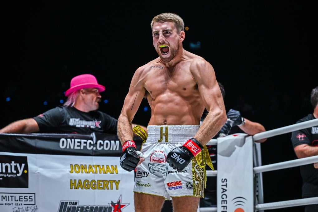 Jonathan Haggerty celebrates victory over Felipe Lobo. Photo: ONE Championship