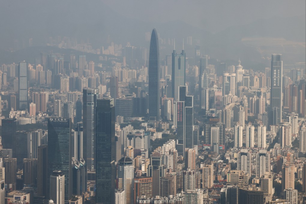 General view of Shenzhen, photographed at the Free Sky observation deck in Ping An Finance Center, the tallest building in the Greater Bay Area.  Photo: SCMP/ Dickson Lee