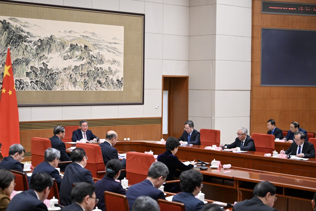 Chinese Premier Li Qiang presided over a State Council meeting in Beijing on Sunday. Photo: Xinhua