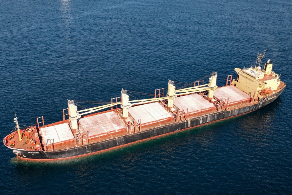 The Rubymar in the Black Sea in 2022. The ship came under attack in the Bab al-Mandab Strait off Yemen on Sunday. File photo: Reuters