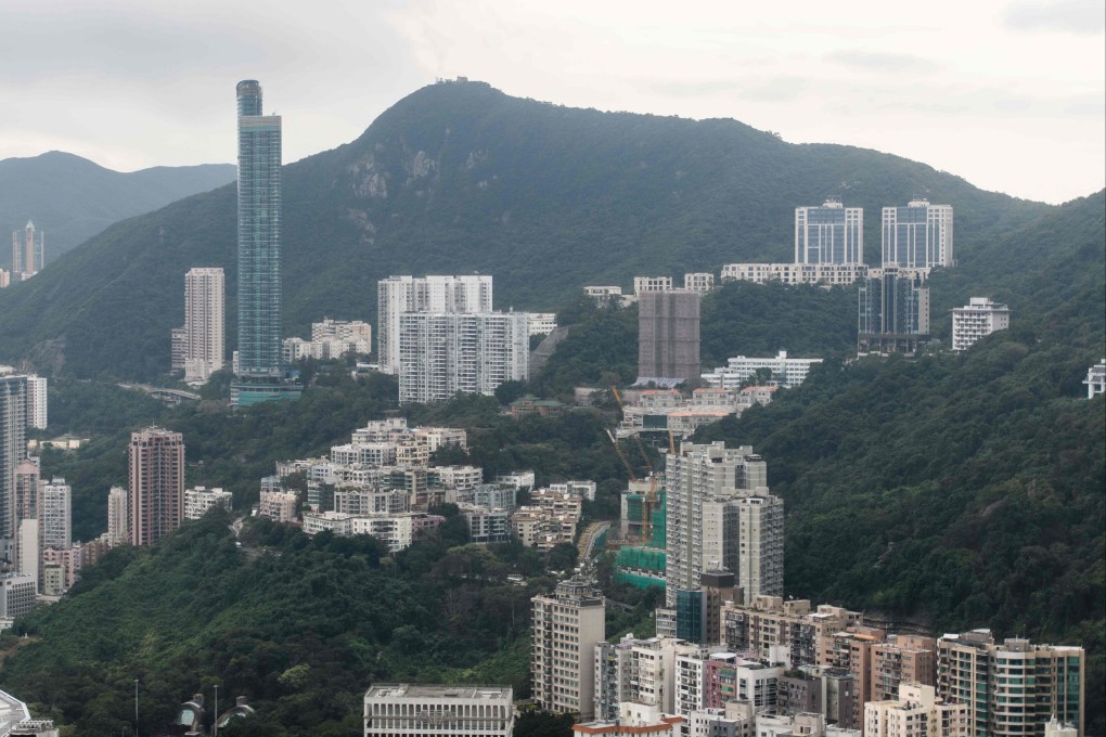 A general view shows Mount Nicholson (top R), a luxury housing development, in Hong Kong. Photo: AFP