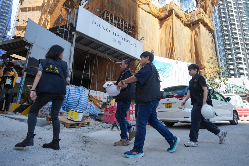 The scene of a fatal scaffolding collapse on February 21, 2024. Photo: Sam Tsang