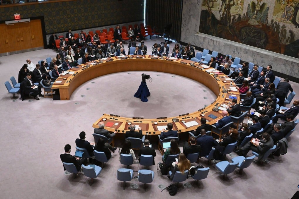 The UN Security Council holds a meeting on the Israel-Gaza war. Photo: AFP