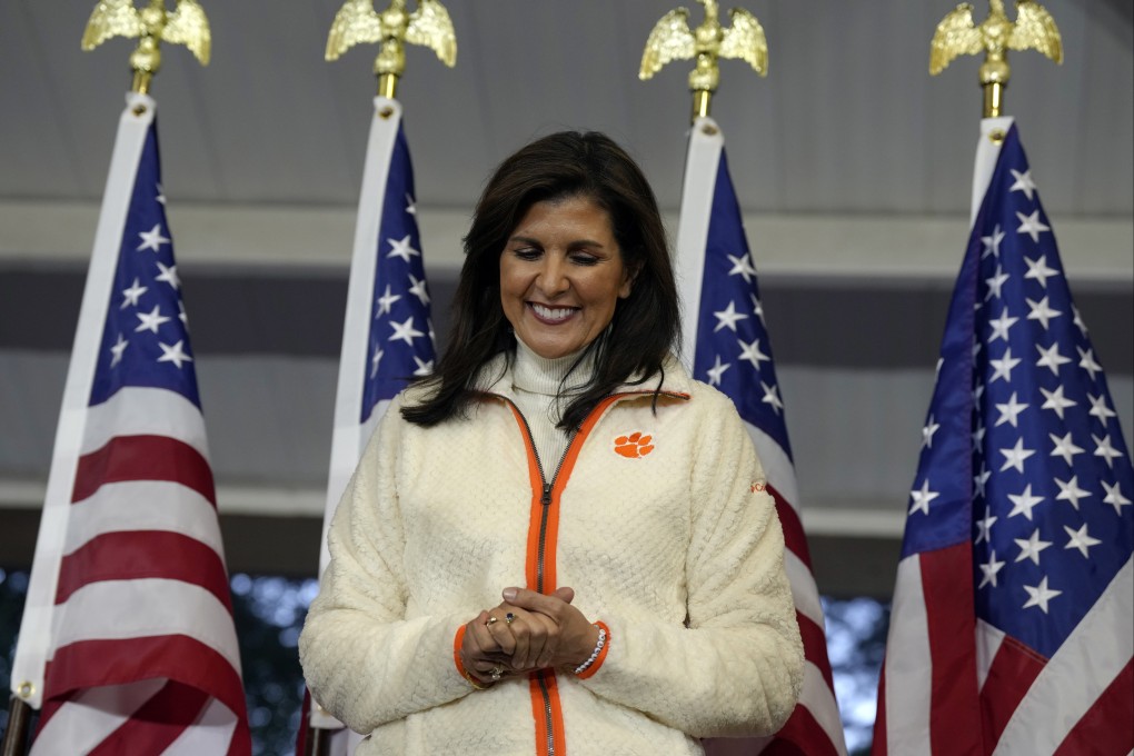 Republican presidential candidate Nikki Haley a campaign rally in Clemson, South Carolina. Photo: AP