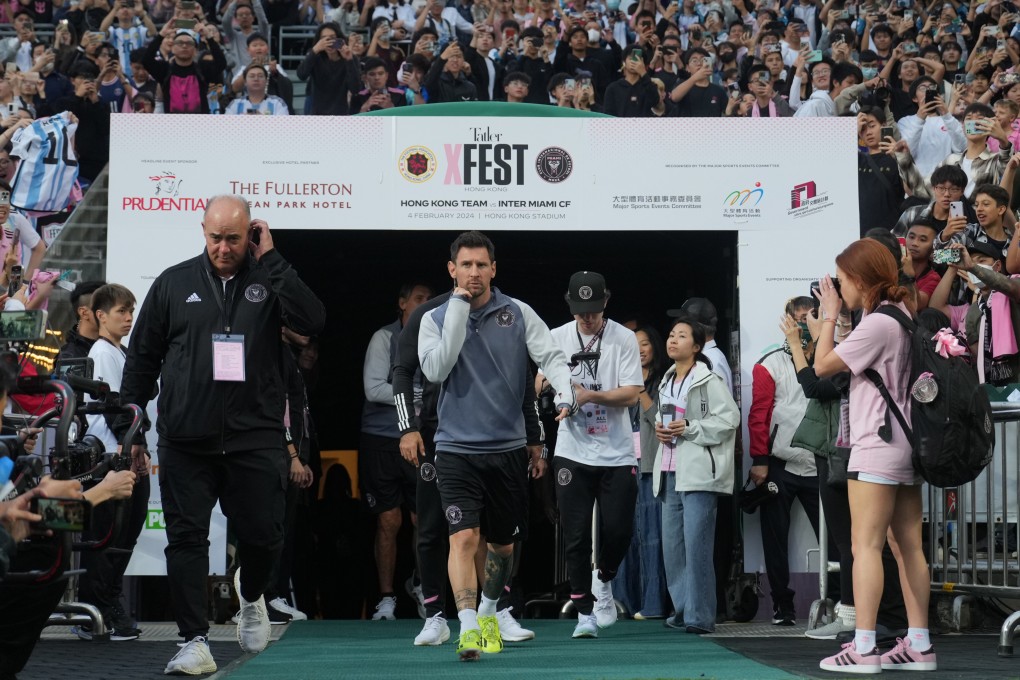 Inter Miami star Lionel Messi takes part in an open training session at Hong Kong Stadium before his controversial no-show for a match against a Hong Kong select. Photo: Sam Tsang