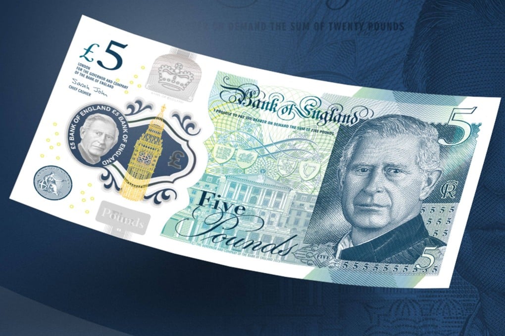 New polymer banknotes featuring Britain’s King Charles will enter circulation in June. Photo: Bank of England/AFP/Handout