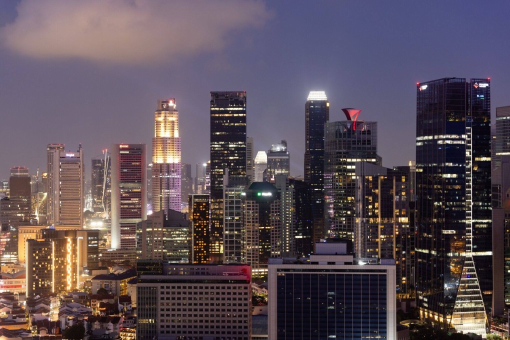 Singapore’s skyline. A domestic worker was sentenced to three weeks’ jail for hitting her employer’s son. Photo: Bloomberg