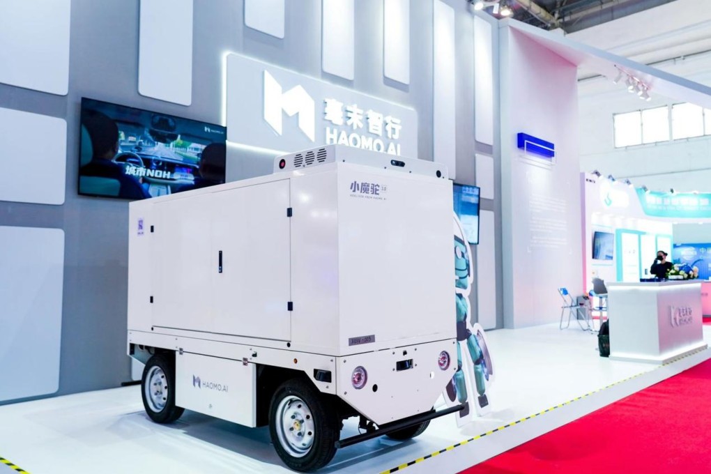 An autonomous van developed by Haomo.AI is displayed on the China International Supply Chain Expo in Beijing in November, 2023. Photo: SCMP Handout