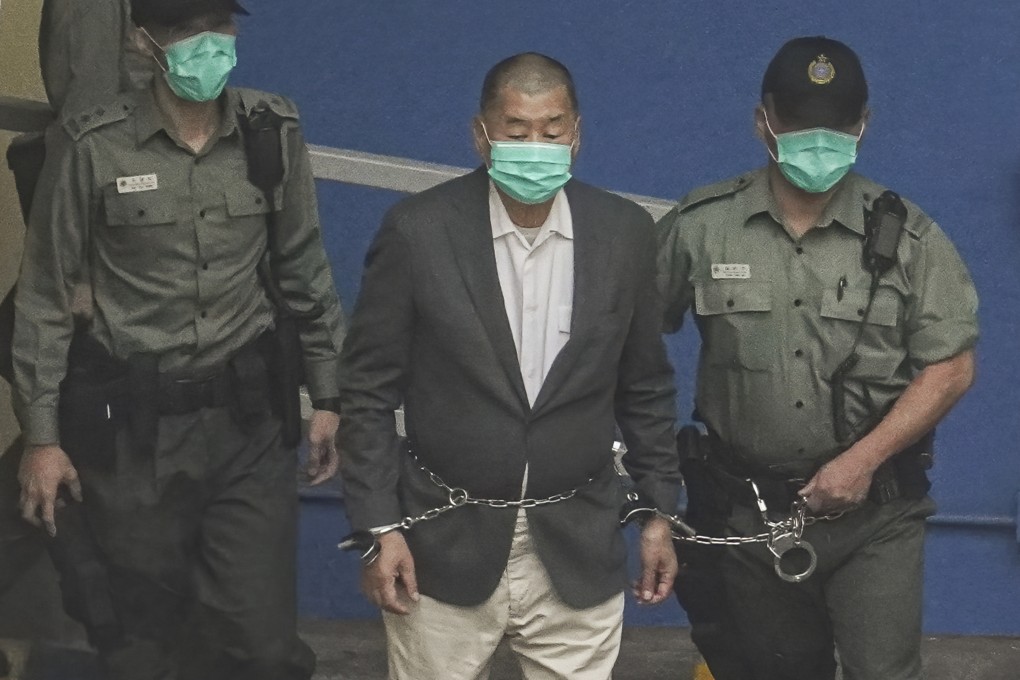 Apple Daily founder Jimmy Lai  leaving the Lai Chi Kok Reception Centre in 2020. Photo: Winson Wong