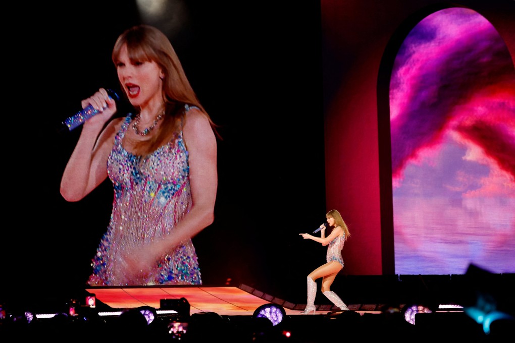 Singer Taylor Swift performs at her concert for the international “The Eras Tour” in Tokyo on February 7. Photo: Reuters