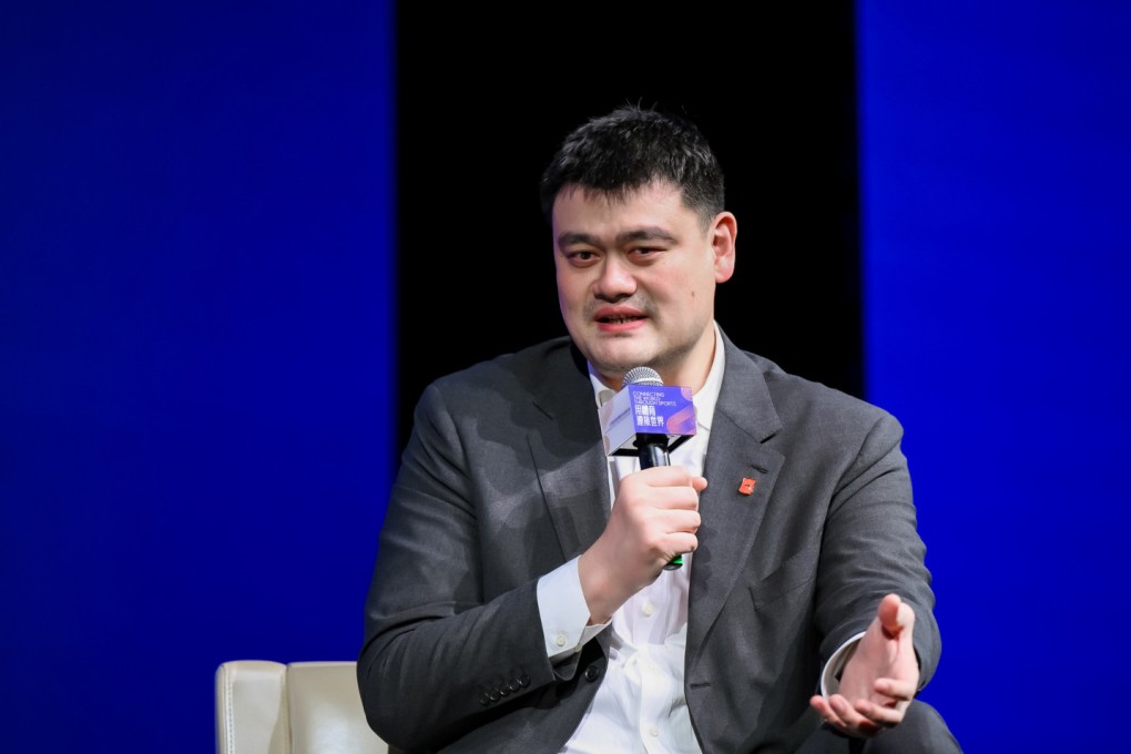 Yao Ming, former NBA player and president of the Chinese Basketball Association, spoke at the Greater Bay Area International Sports Business Summit in Macau on Friday. Photo: Handout