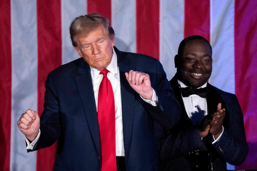 Former US President Donald Trump dances during the Black Conservative Federation gala in Columbia, South Carolina, on Friday. Photo: AFP