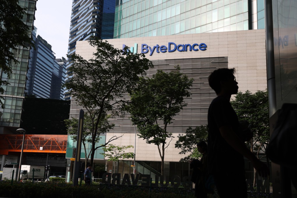 The ByteDance logo seen on the facade of its office building in Singapore on August 29, 2023. Photo: EPA-EFE