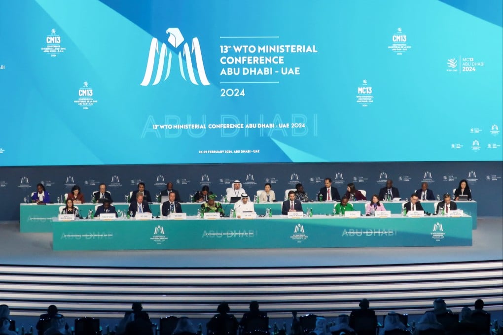 Delegates attend the 13th WTO Ministerial Conference in Abu Dhabi on Monday, just days after a US report slammed China’s compliance within the global trade body. Photo: Reuters