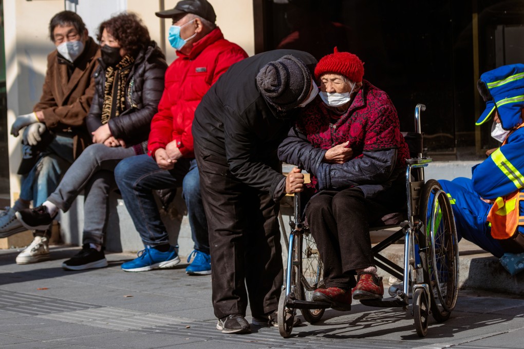 At least 300 million people in China are estimated to be looking after elderly parents with no siblings to help them. Photo: EPA
