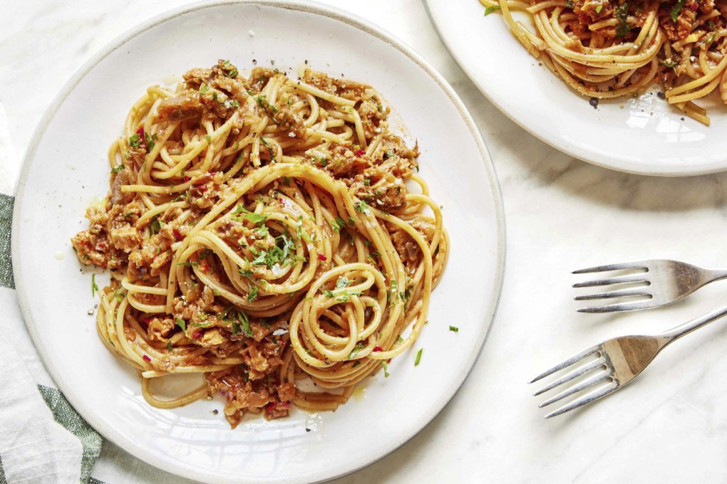 Spicy sun-dried tomato and eggplant ragu from the new cookbook “Healthy Made Simple” by Ella Mills, who credits plant-based eating with helping her overcome postural tachycardia syndrome (POTS). Photo: AP