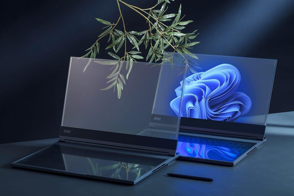 Lenovo unveiled its ThinkBook Transparent Display Laptop prototype at the opening of trade show MWC Barcelona in Spain on February 26, 2024. Photo: Handout