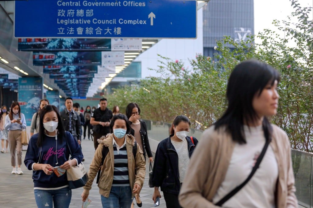 Civil servants get off work in Admiralty. Civil servant dismissals reached 60 in the 2022-23 financial year. Photo: Xiaomei Chen