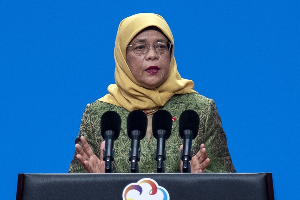 Singapore’s former president Halimah Yacob. Photo: AFP