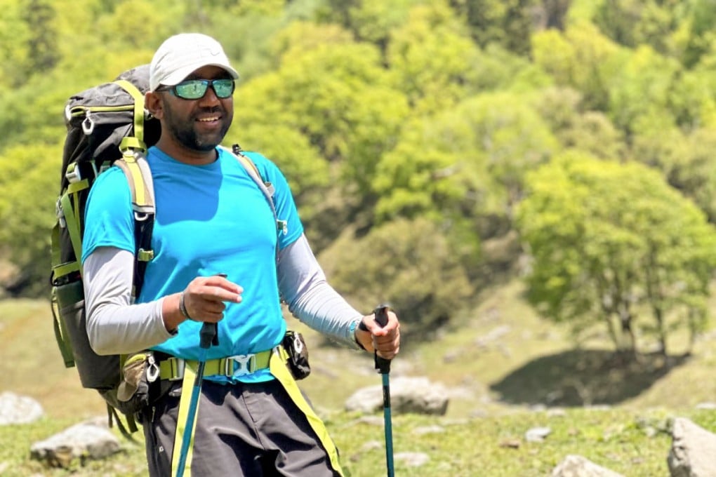 Rency Thomas began his journey on foot at the source of the Ganges in Uttarakhand. Photo: Rency Thomas